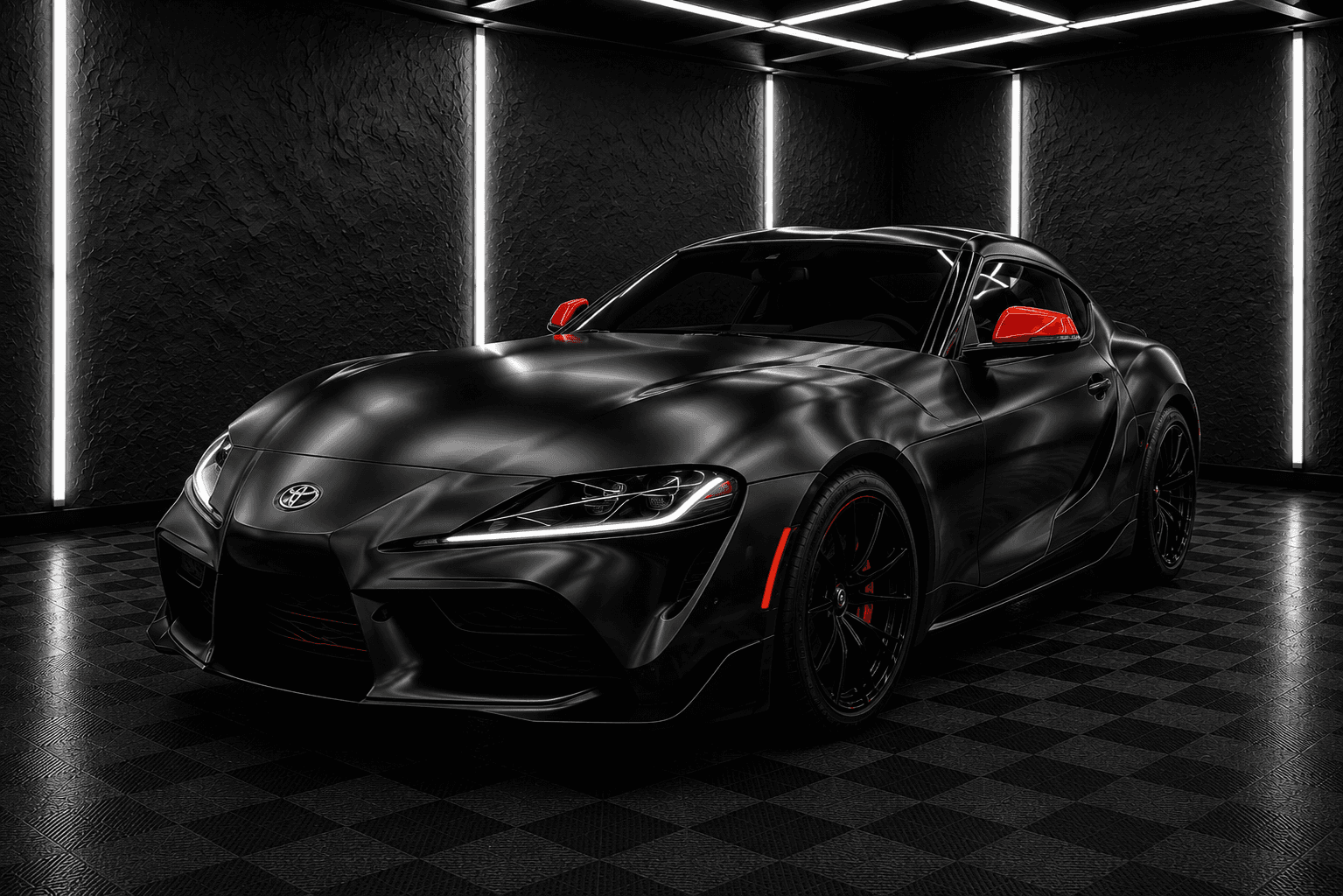 Toyota Supra with professionally installed window tint.